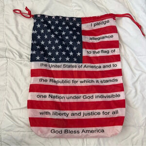 Lightweight American Flag USA Drawstring Knapsack Bag